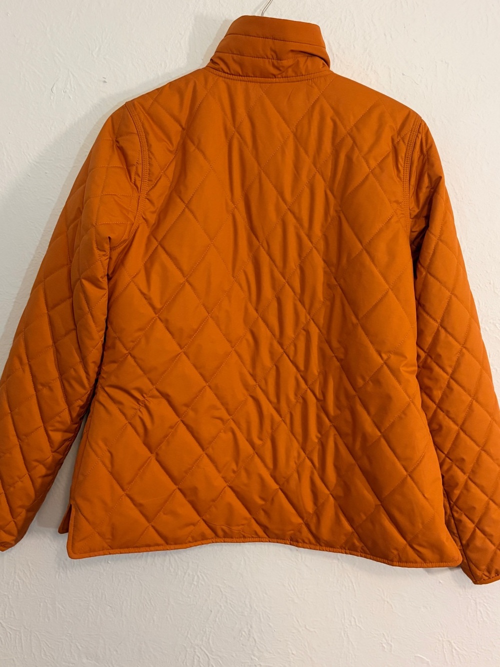 L.L.Bean Womens Quilted Jacket Orange Quilt Snap Front Lightweight Size Small - Picture 2 of 13